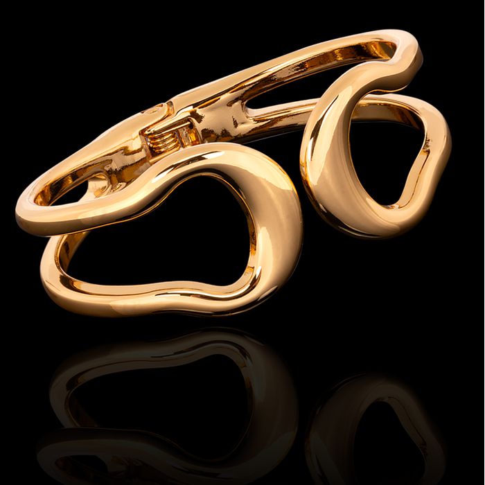 Bracelete Maxi Curves Zamac Dourado