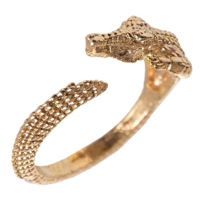 Anel Regulável Crocodilo Semijoia Ouro