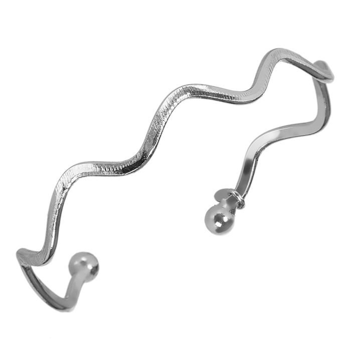 Pulseira Masculina Ondas Ródio Branco