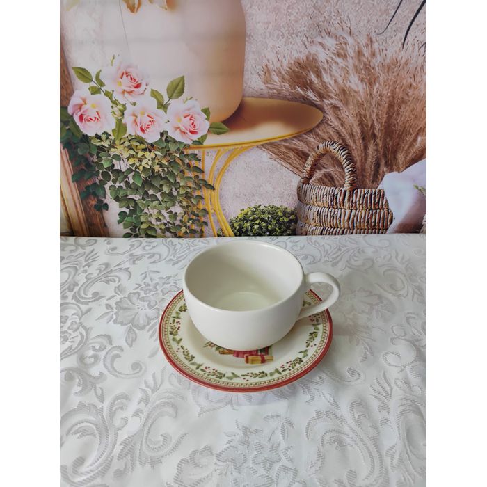 Xícara de Chá com Pires Merry Christmas