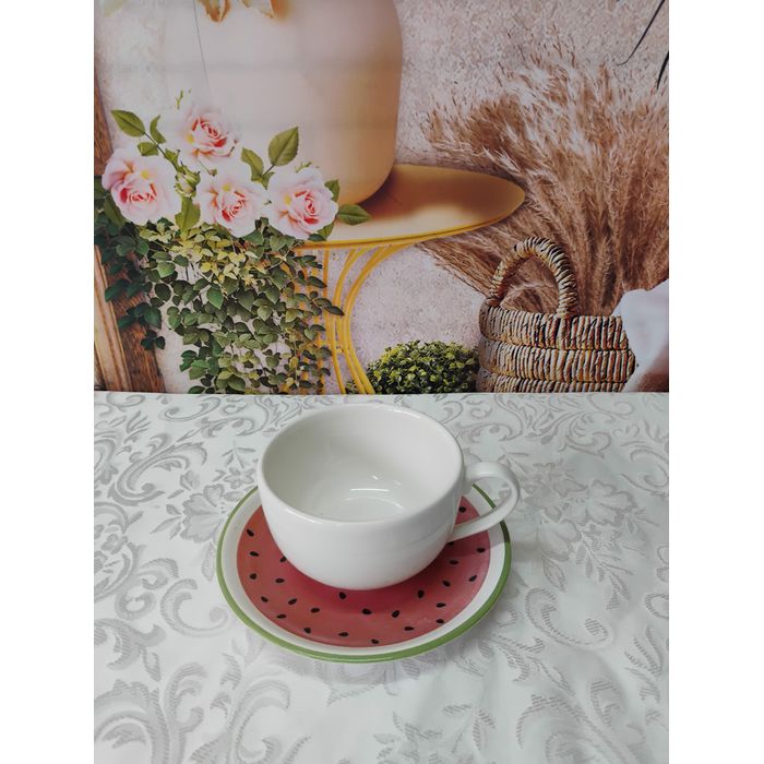 Xícara de Chá com Pires Melancia