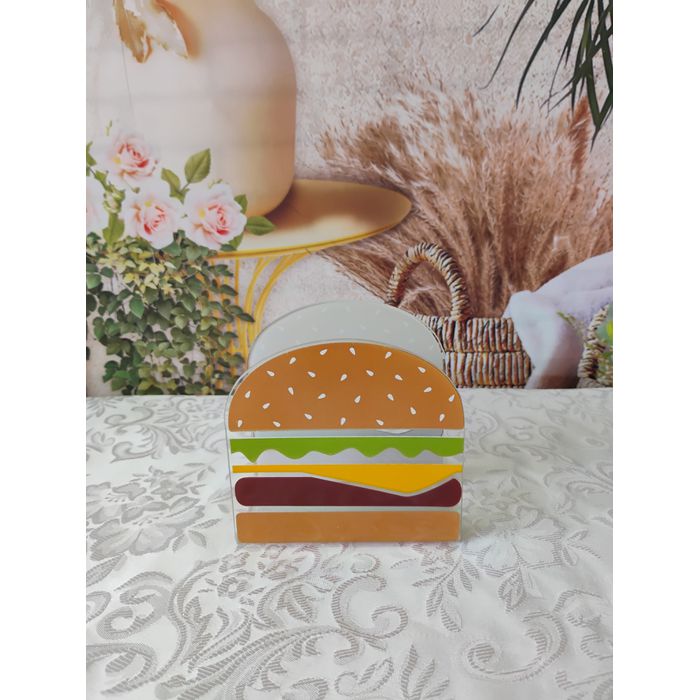 Ornamento Retangular Decorativo Burguer (porta guardanapo 20652)