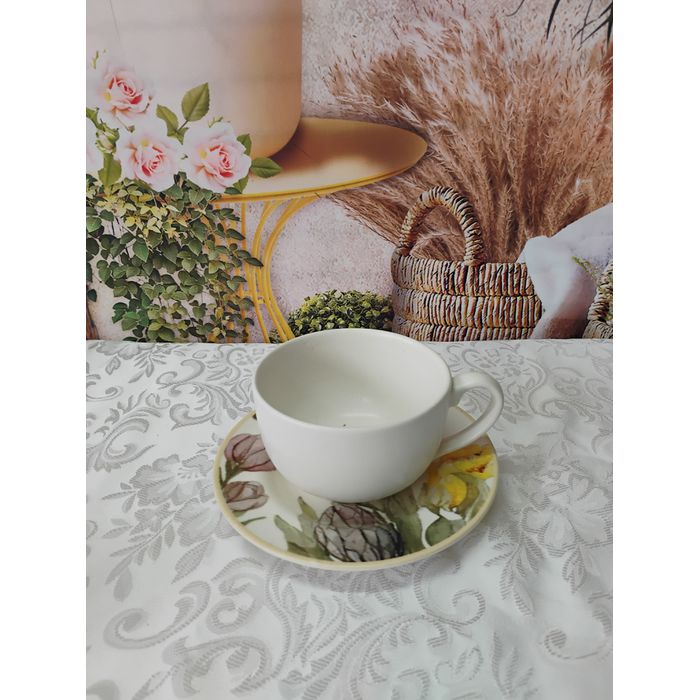 Xícara de Chá com Pires Easter Colors Acetinado