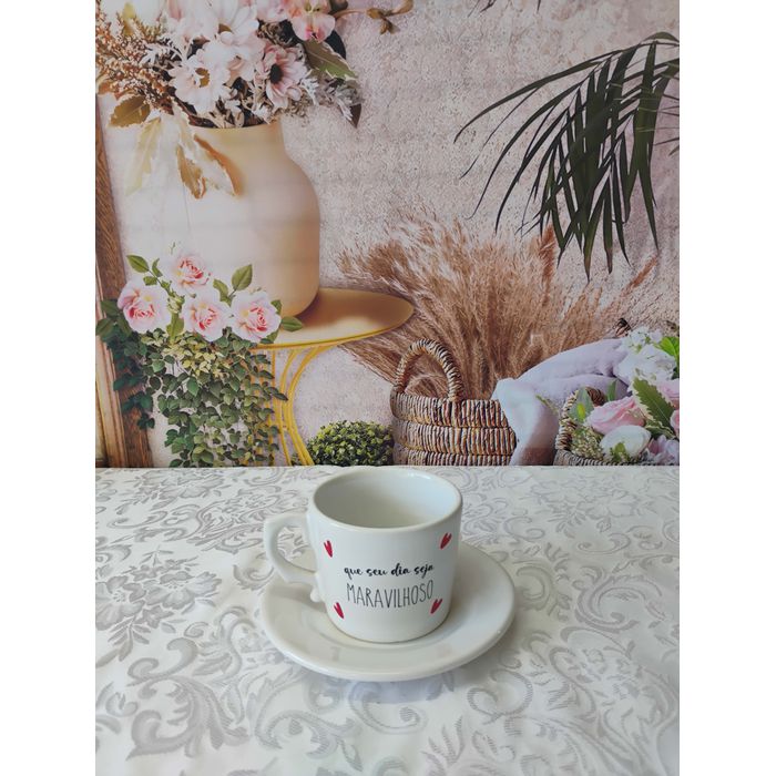 Xícara De Chá Colonial Frases/Coração - Que seu dia seja Maravilhoso 182-999