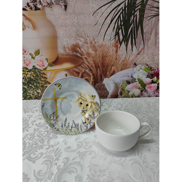 Xícara de Chá com pires Blessed Easter