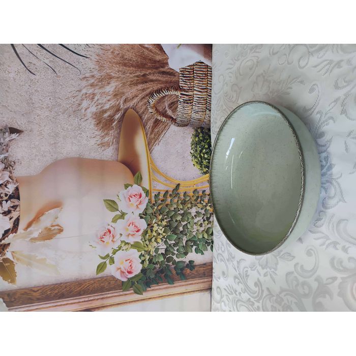 Prato Fundo Porcelen Verde Pérola