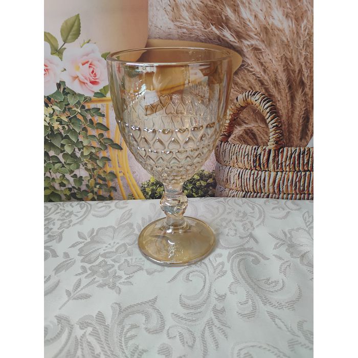 Taça de Cristal Coração Âmbar Metalizado 320 ml 1727