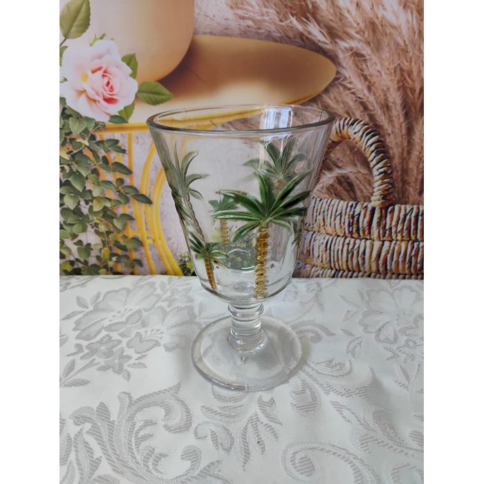 Taça de Cristal de Chumbo Palm Hand Painting 240 ml 1239