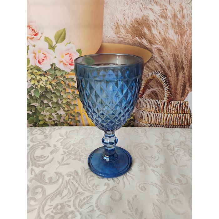 Taça de Vidro Bico de Abacaxi Azul 325 ml 6464
