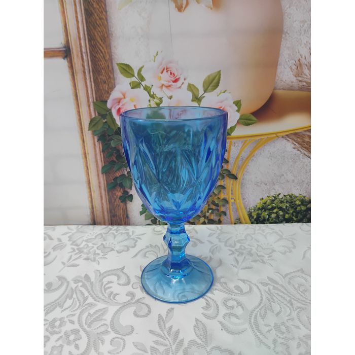 Taça de Vidro Della Home Diamont Azul 325 ml 792256