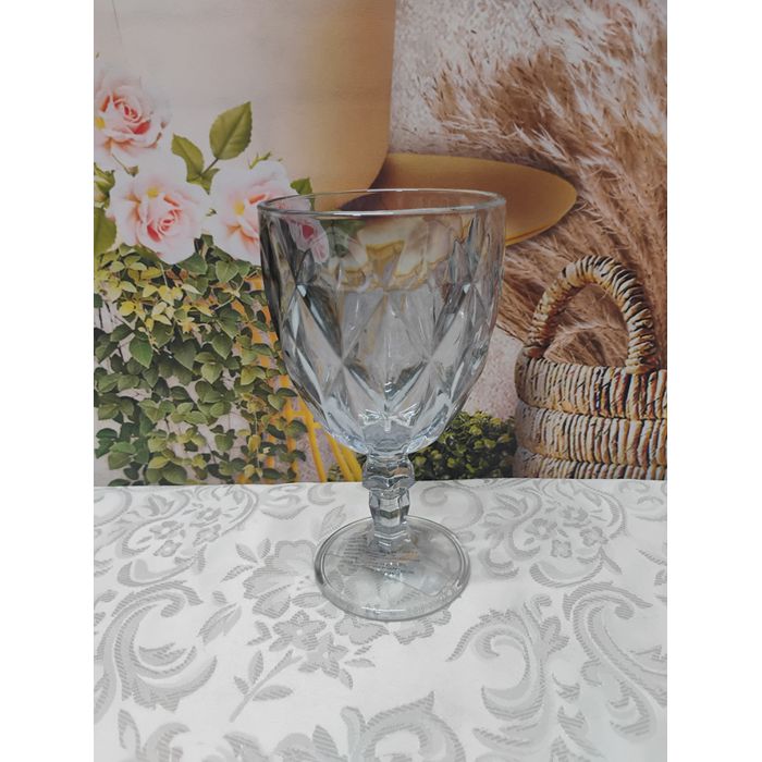Taça Vidro Diamond Cinza Metalizado 325 ml 7626