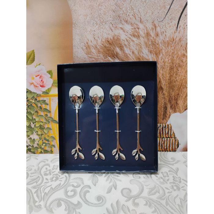 Colher Aço Inox para Chá Leaves Prata (28294)