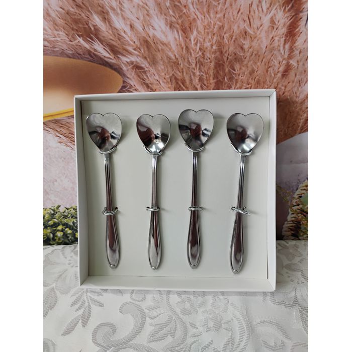 Colher de Aço Inox Heart Prateado (Bon Gourmet 28300)