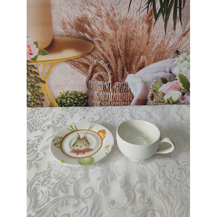 Xícara de Café com Pires Follow the Bunny