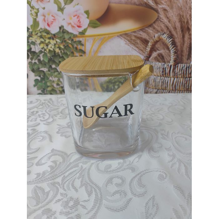 açucareiro com Tampa e Colher de Bambú 21315