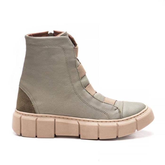 Bota Karen couro legítimo Verde - NAYKAZUMI