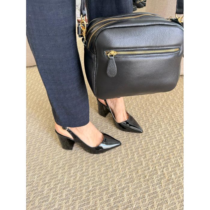 Sapato Slingback preto verniz - NAYKAZUMI