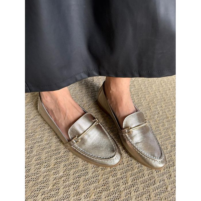 Mocassim Melina loafer feminino em couro legítimo ... - NAYKAZUMI