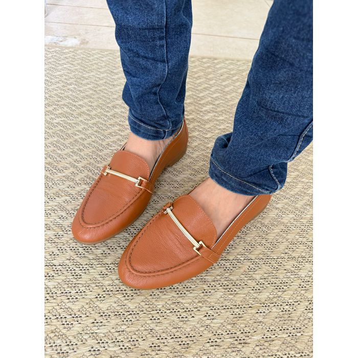 Mocassim Melina loafer feminino em couro legítimo ... - NAYKAZUMI