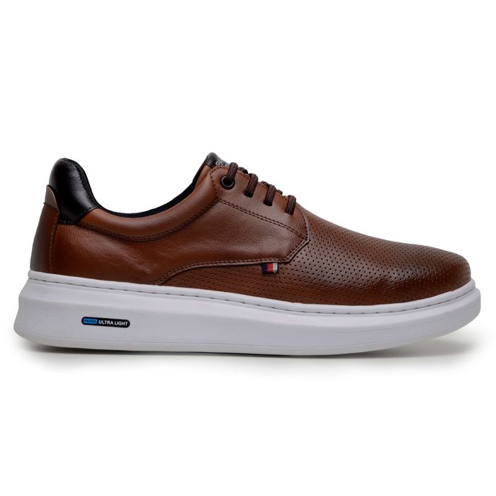 Sapatenis Moderno Masculino Leve Confortável Em Couro 100% Eco Parra Boots - Havana