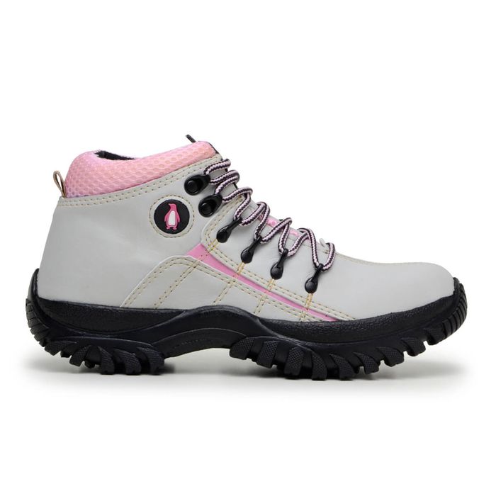 Bota Feminina Adventure Adulto Infantil Confortável Antiderrapante Parra Boots - Creme/Rosa