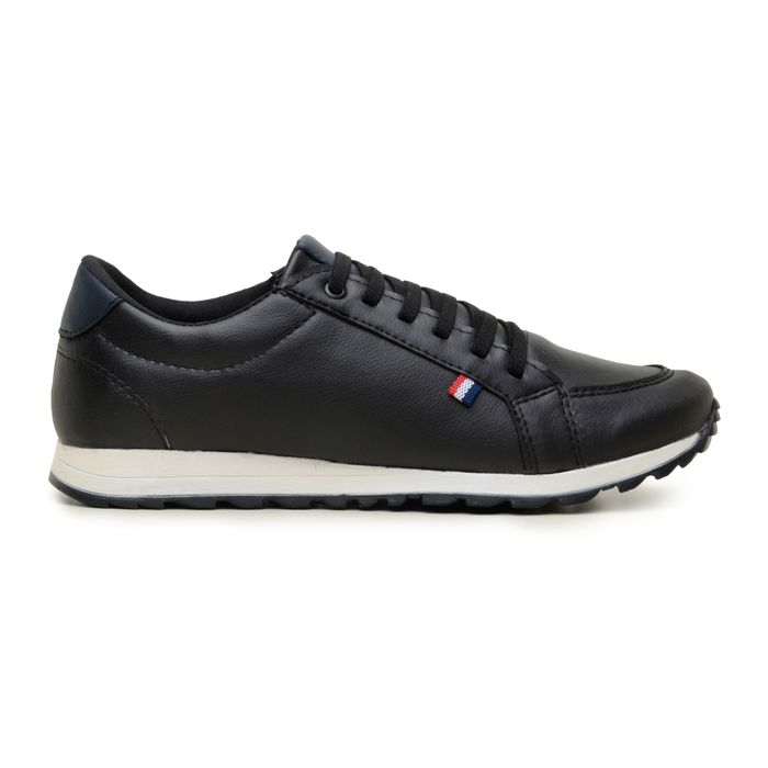 Tênis Masculino Jogger Casual Sapatênis Leve e Confortável - Preto/Branco