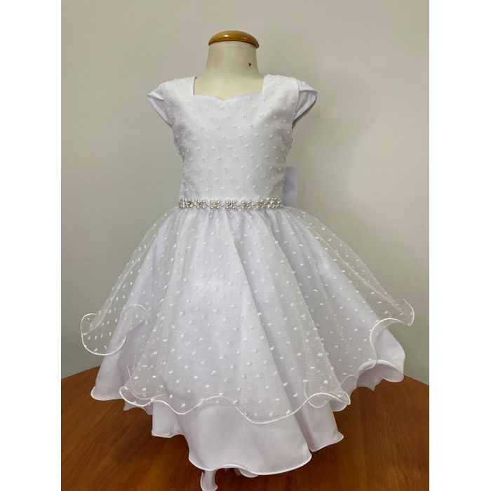 Vestido de Festa Branco - REINO DAS CRIANÇAS