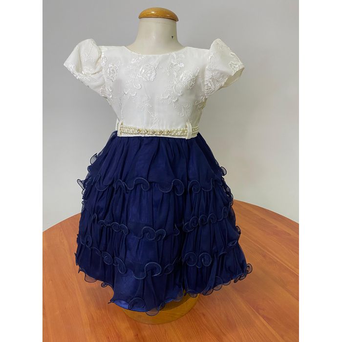 Vestido Menina Bonita Branco e... - REINO DAS CRIANÇAS