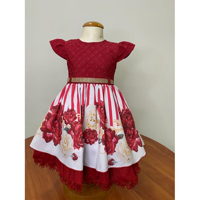 Vestido Menina Bonita Vermelho... - REINO DAS CRIANÇAS