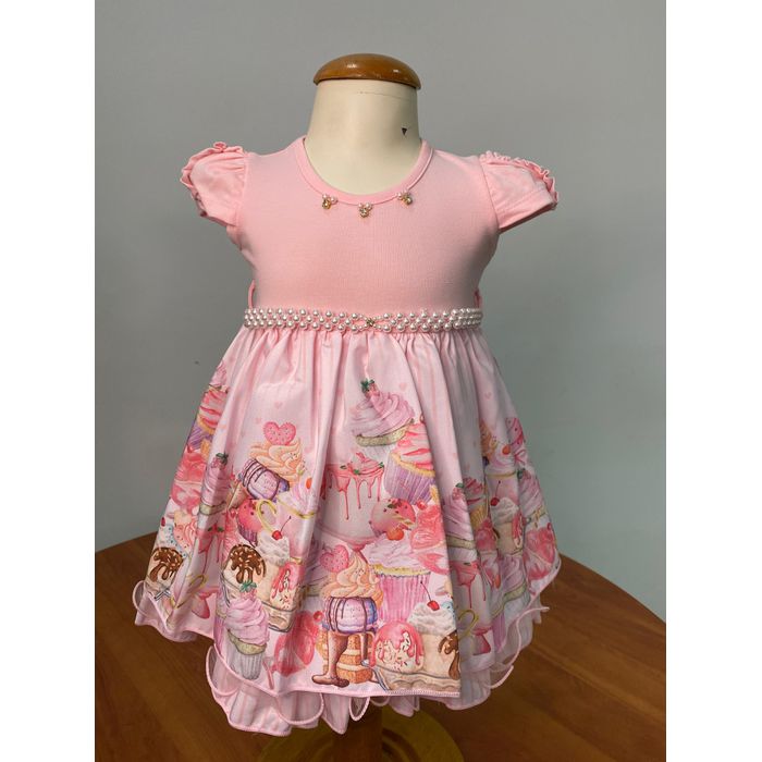 Vestido Caracoles Rosa - REINO DAS CRIANÇAS