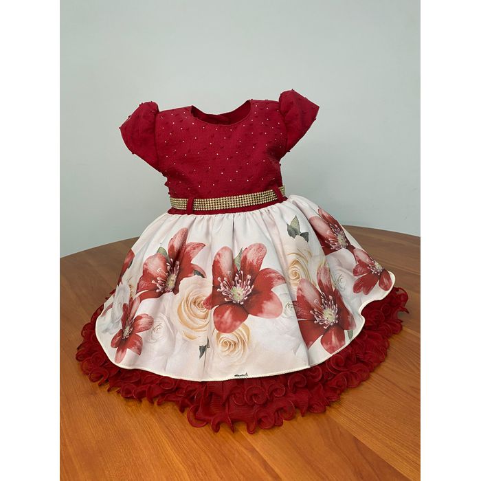 Vestido Menina Bonita Vermelha - REINO DAS CRIANÇAS