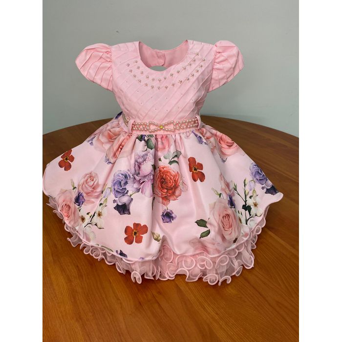 Vestido Menina Bonita Rosa - REINO DAS CRIANÇAS