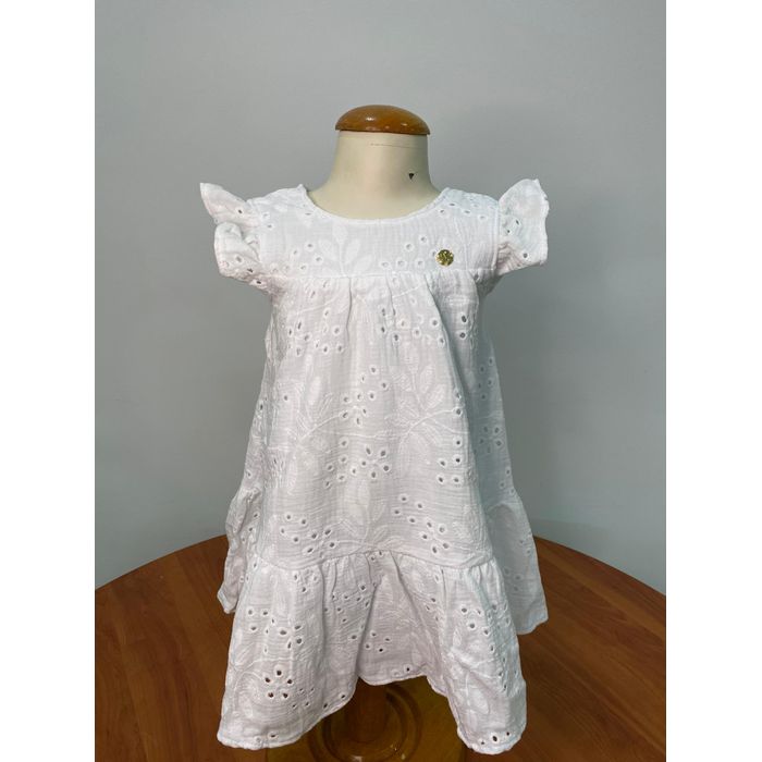 Vestido Milon Branco - REINO DAS CRIANÇAS