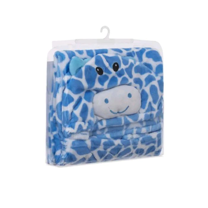 Manta com Capuz Girafinha Azul - REINO DAS CRIANÇAS