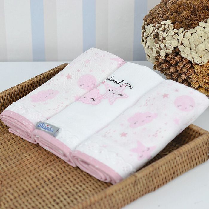 Kit fralda com bainha Alvinha,... - REINO DAS CRIANÇAS