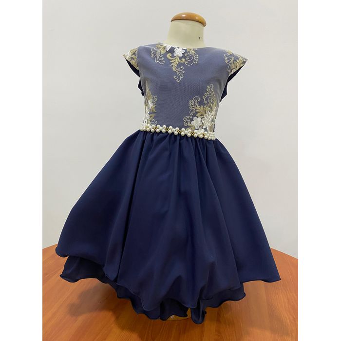 Vestido Flu flu Marinho - REINO DAS CRIANÇAS