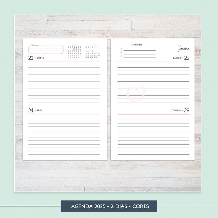Agenda 2025 - 2 dias - Cores