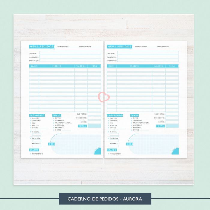 Miolo para Caderno - Pedidos Aurora