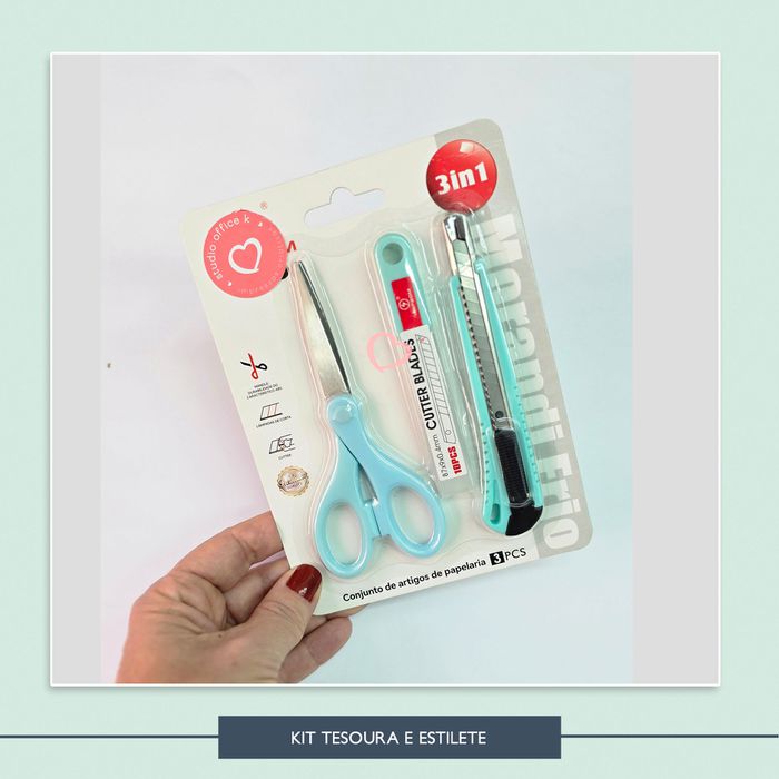 Kit Tesoura e Estilete