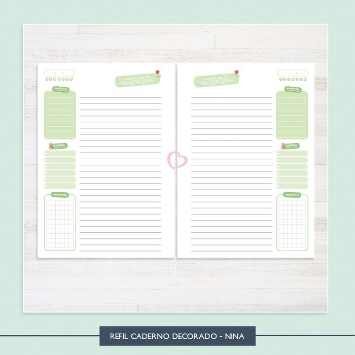 Refil Caderno Decorado - Nina