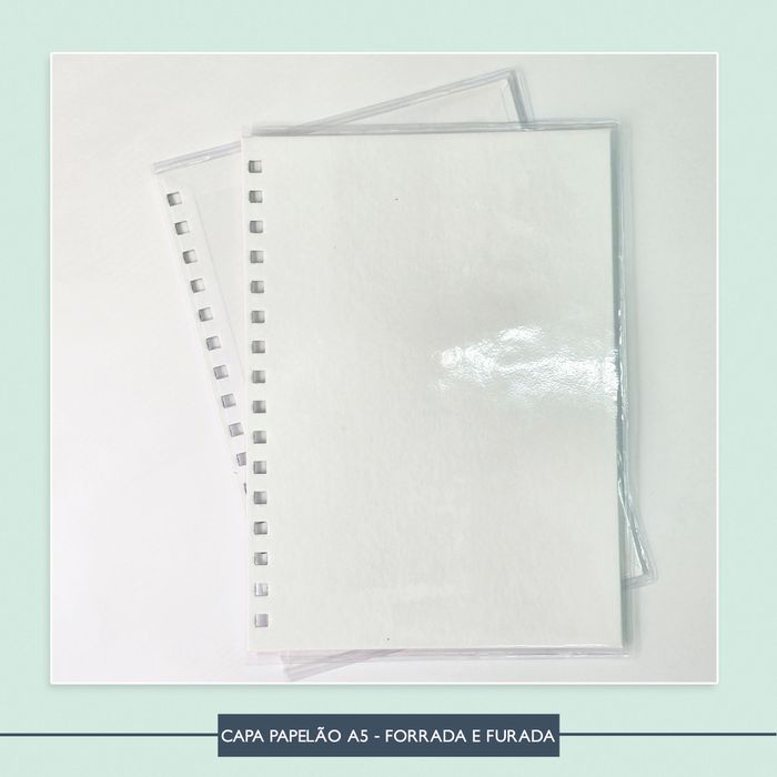 Par de Capas de Papelão A5 - Forrada e Furada
