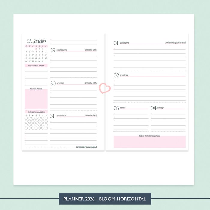 Planner 2026 - BLOOM Horizontal