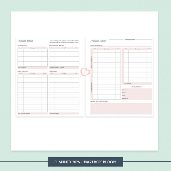 Planner 2026 - 18 x 21 BOX BLOOM