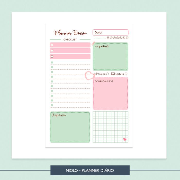Refil / Miolo - Planner Diário