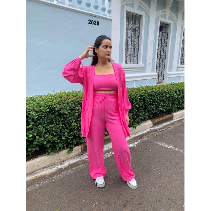 Conjunto Três Peças Rosa - Thawana Alves Store