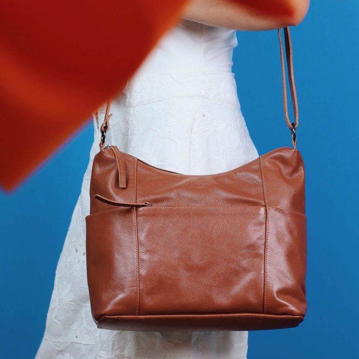 Bolsa de Couro - PARAÍSO - Chocolate - Bubblê