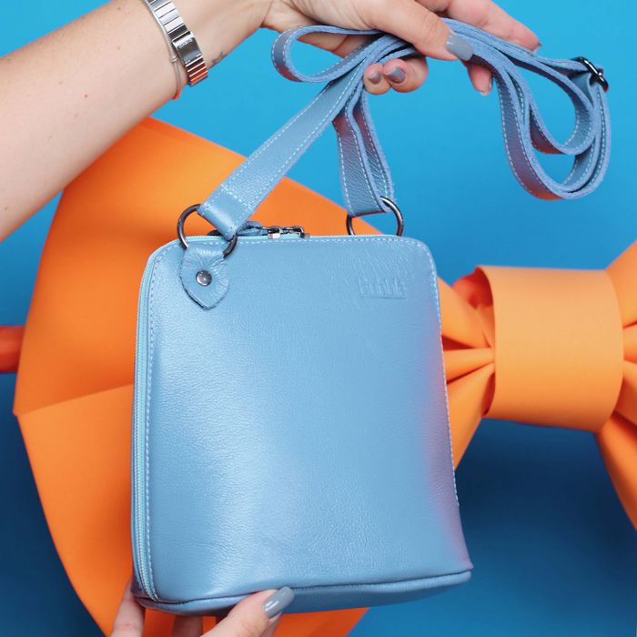 Bolsa de Couro - XODÓZINHA - Azul Hortência - Bubblê