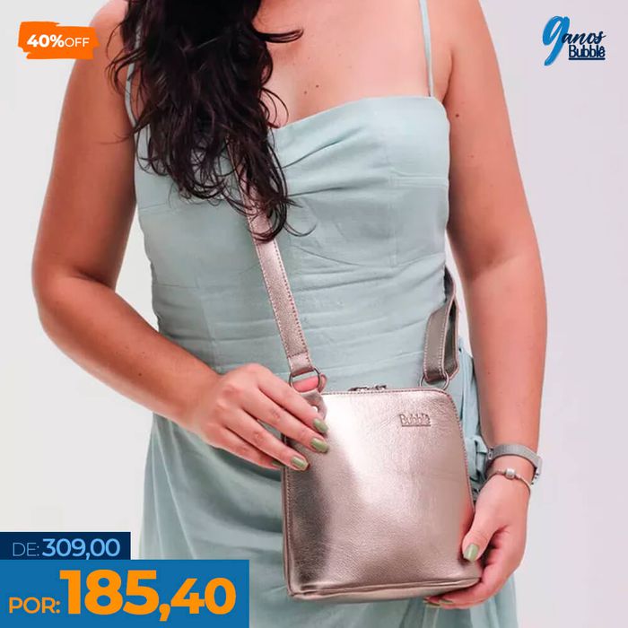Bolsa de Couro - XODÓZINHA - Champagne - Bubblê