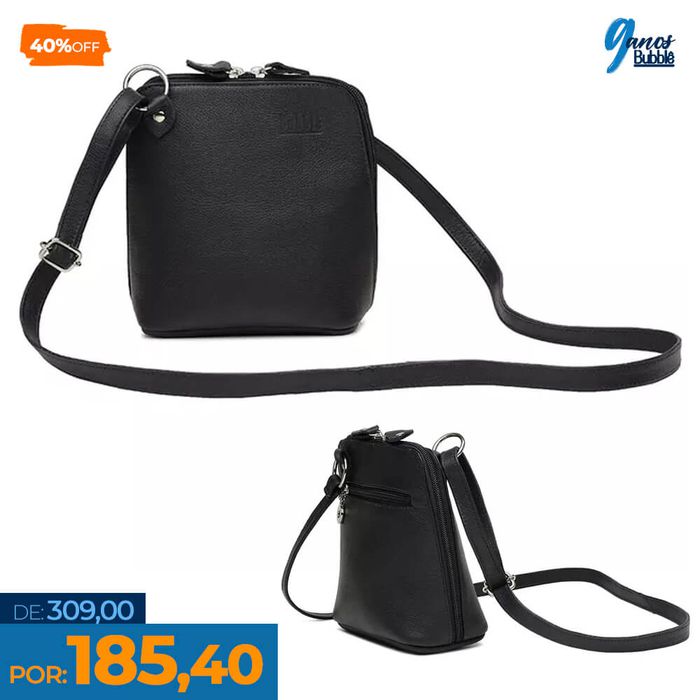 Bolsa de Couro - XODÓZINHA - Preta - Bubblê