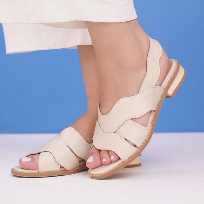 Sandália Rasteira - ONDAS - Off White - 842.91 - Bubblê